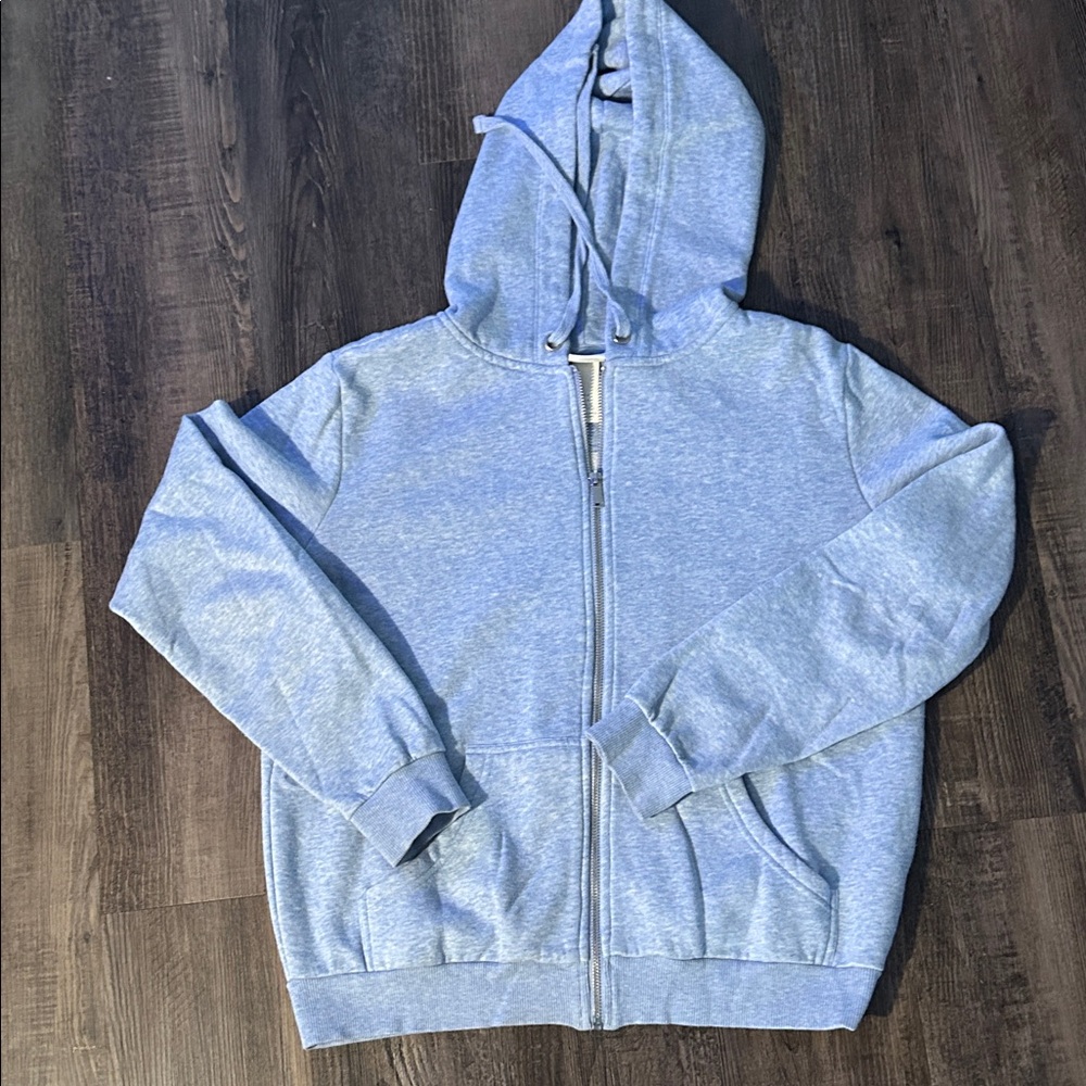 H&M Basics Grey/blue heather Full-Zip Hoodie